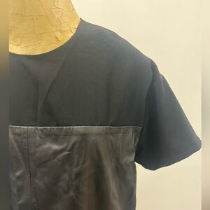 Max Mara Sport Black Leather Panel Women Dress